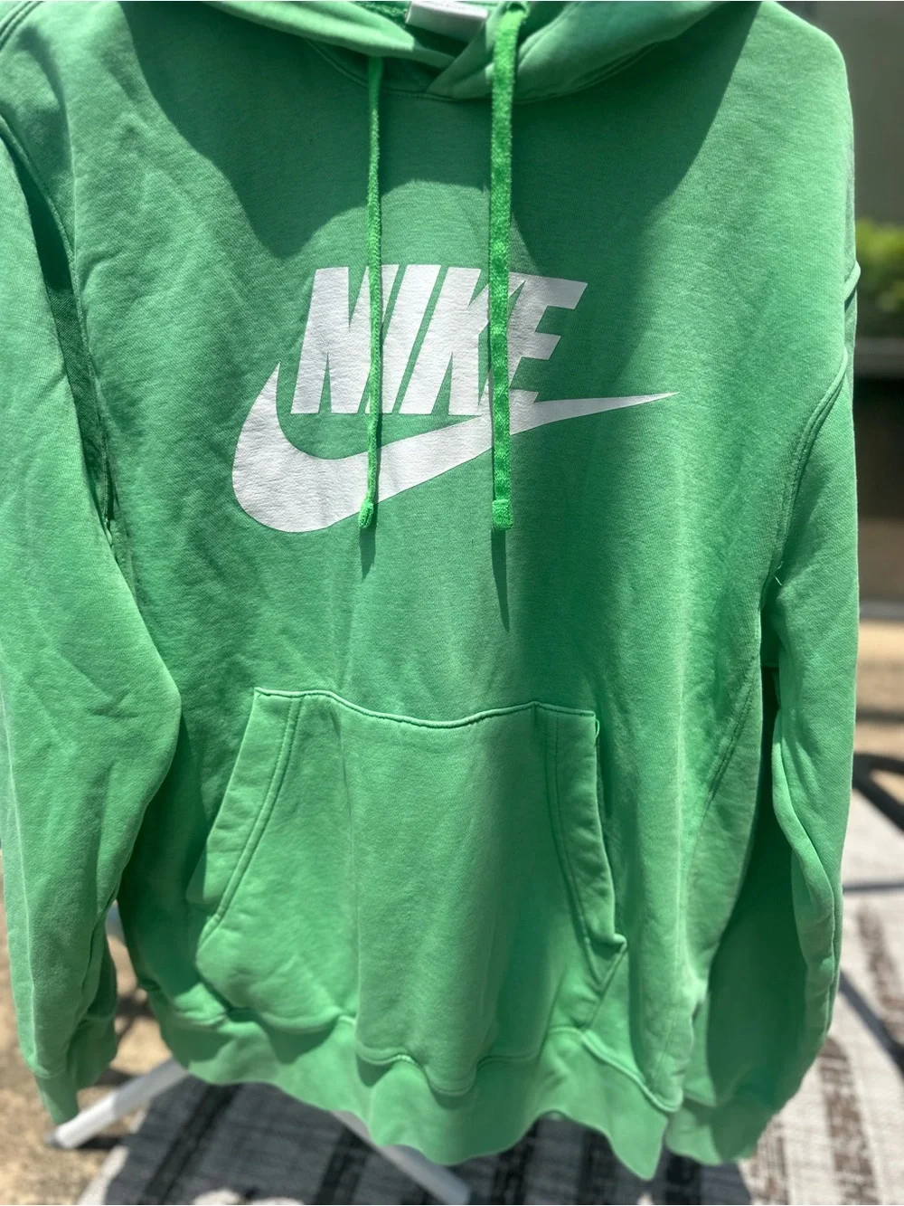 Nike Green Crewneck Sweatshirt with White Swoosh - Picture 2 of 4